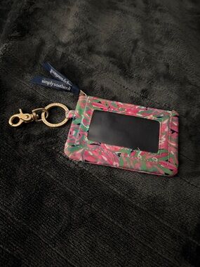 Simply Southern Pink and Green Floral ID Wallet Keychain